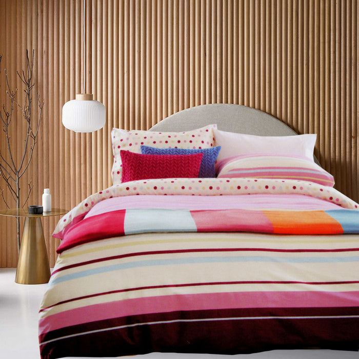 Atmosphere Carnival Reversible Quilt Cover Set 100% Cotton 210 x 210 cm Queen