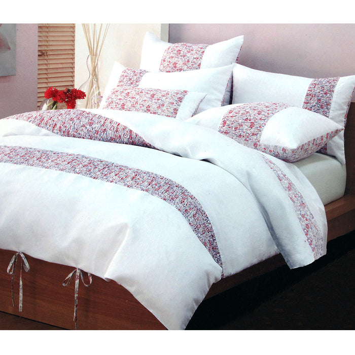 Lucy Pink Quilt Cover Set With Pillowcases Queen  210 x 210 cm Machine Washable