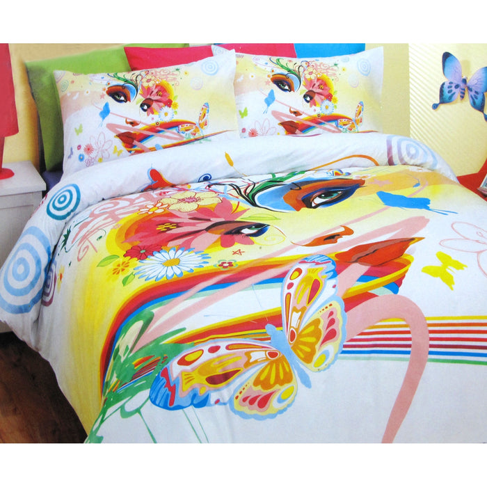 Tiger Eye 100% Cotton Quilt Cover Set 210 x 210 cm Machine Washable