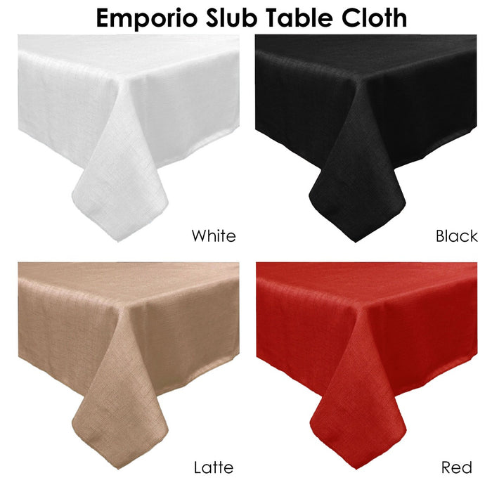 Emporio Slub Table Cloth White 130 x 180 cm Dining Table Cloth
