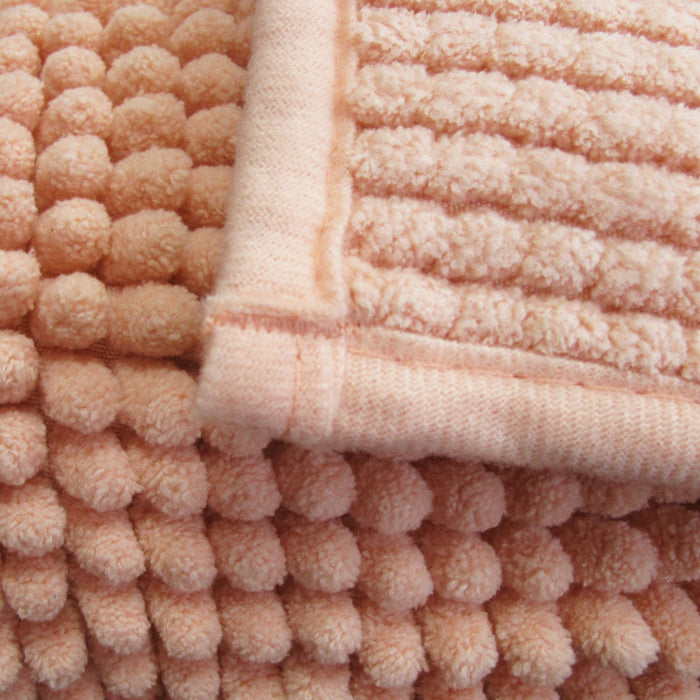 Chenille Toggle Bath Mat 50 x 80cm Taupe Ultra Absorbent Rug for Tub Shower and Bathroom