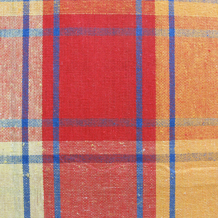 Cotton Plaid Checks Round Table Cloth 180cm Diameter Yellow