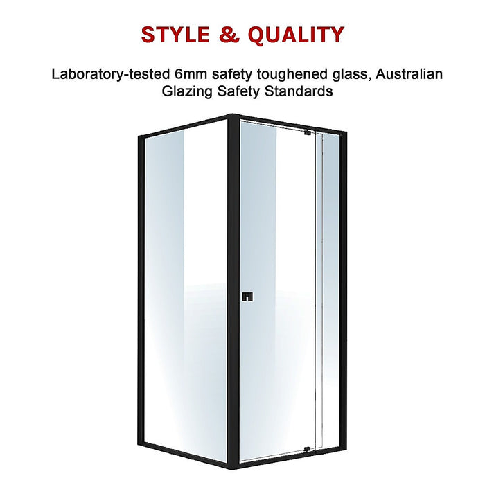 Semi Frameless Shower Screen (82~90)x 195cm & (89~92)x 195cm Side AS/NZS GlassHigh Quality