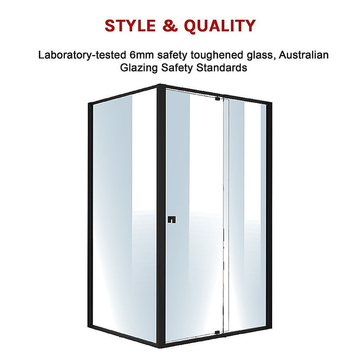 Semi Frameless Shower Screen (114~122)x 195cm & (98~101)x195cm Side AS/NZS GlassHigh Quality