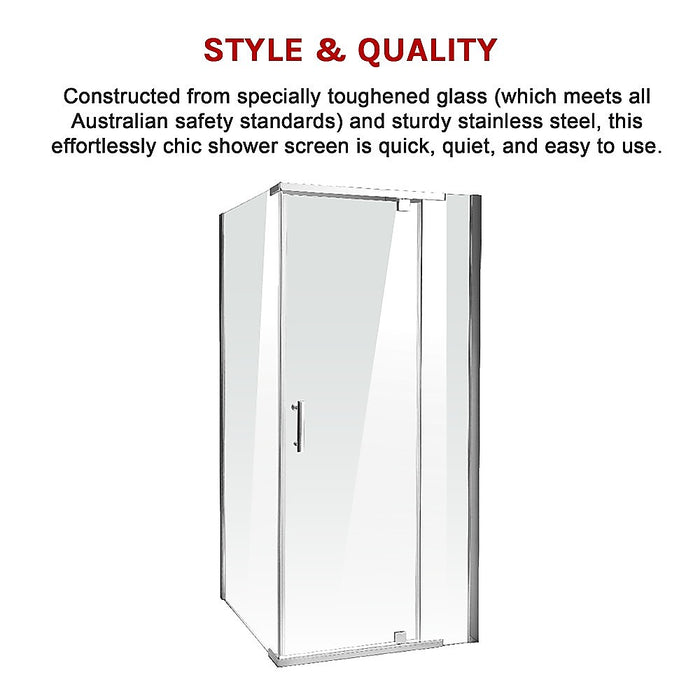 Shower Screen 900x800x1900mm Framed Safety Glass Pivot Door By Della FrancescaHigh Quality