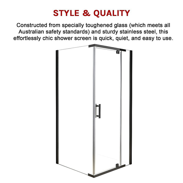 Shower Screen 900x800x1900mm Framed Safety Glass Pivot Door By Della FrancescaHigh Quality