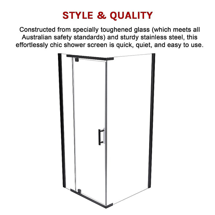 Shower Screen 1000x700x1900mm Framed Safety Glass Pivot Door By Della FrancescaHigh Quality