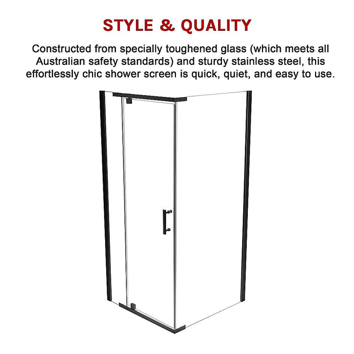 Shower Screen 1200x700x1900mm Framed Safety Glass Pivot Door By Della FrancescaHigh Quality