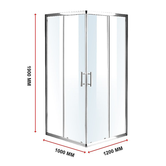 1000 x 1200mm Sliding Door Nano Safety Glass Shower Screen By Della FrancescaHigh Quality