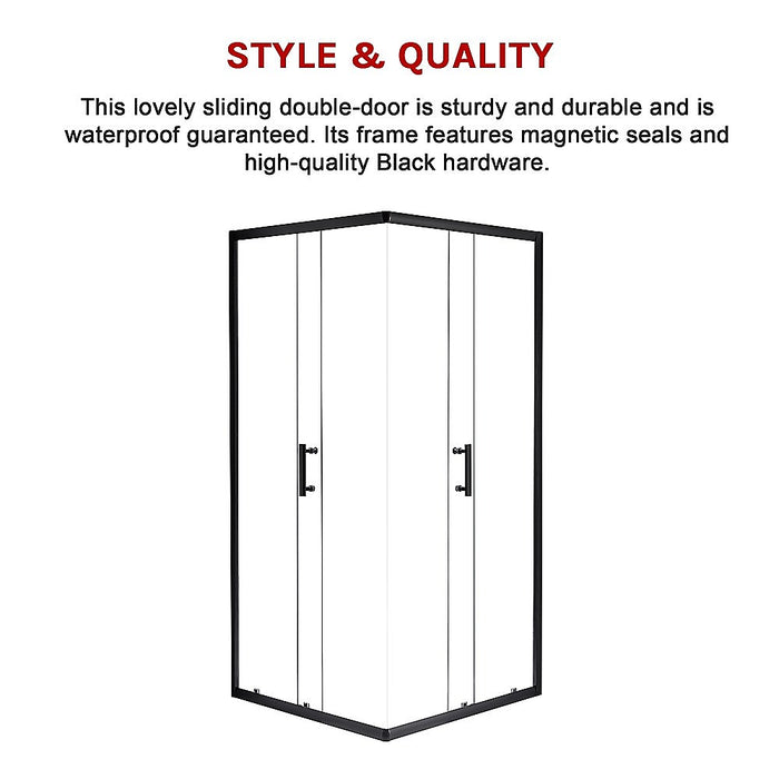 900 x 900mm Sliding Door Nano Safety Glass Shower Screen By Della FrancescaHigh Quality