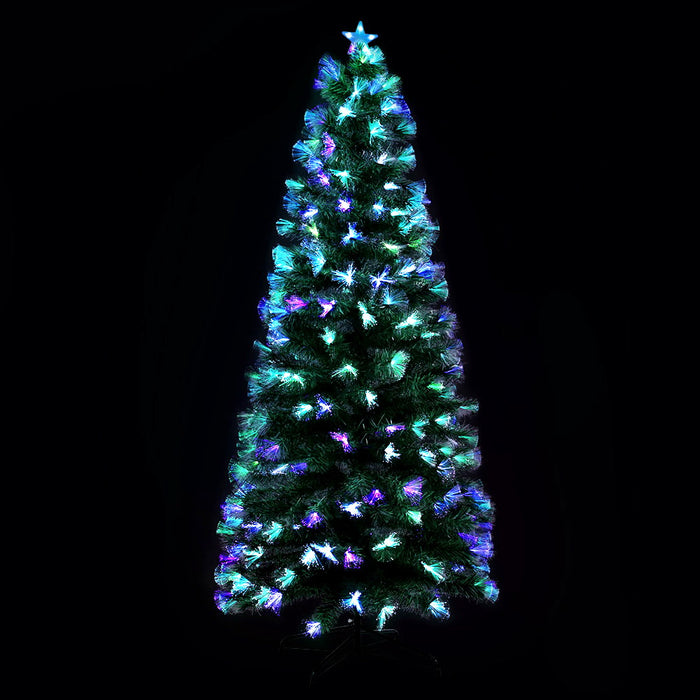 Jingle Jollys Christmas Tree 2.1M 7FT LED Xmas Multi Colour Lights Optic Fibre