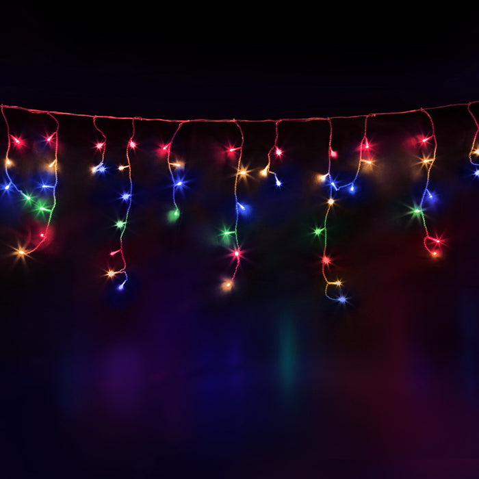 12.5M Christmas Lights Solar Icicle String Light Multi Colour Jingle Jollys