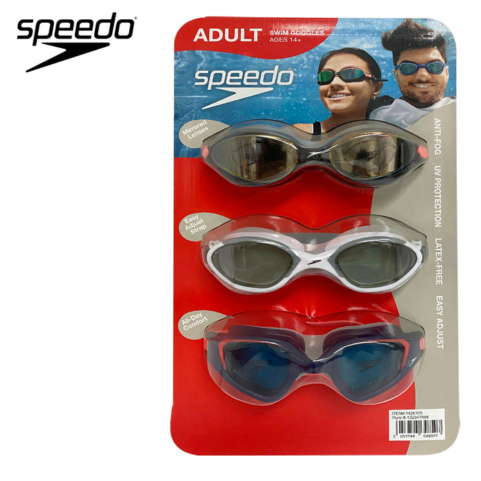 3xSpeedo Unisex Adult Swimming Goggles Speed Fit Clips UV Protection Anti Fog AU