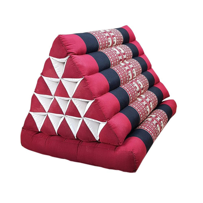 Thai Red Elephant Triangle Pillow 1 Fold Mattress Cushion Day Bed 100% Kapok Fibre Jumbo Blue