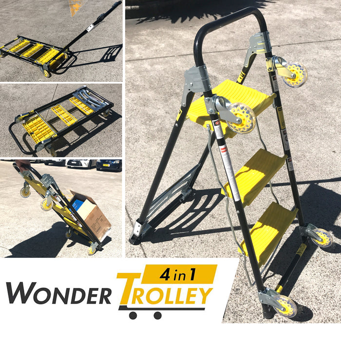 4 In 1 Wonder Trolley Furniture Dolly Wheel Cart Hand Truck Step Ladder