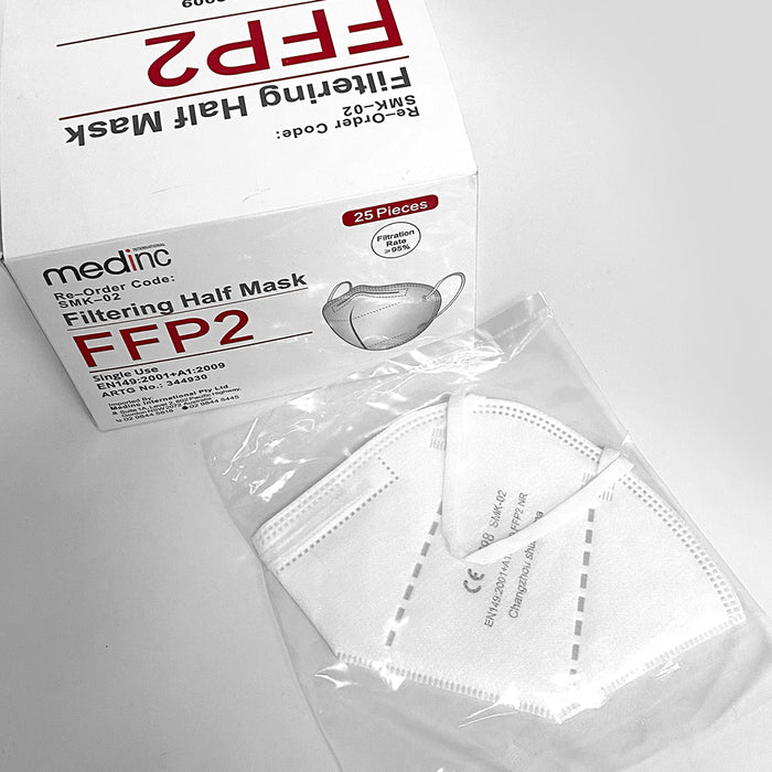 Medinc 25Pcs 4L KF94 face protection 4-Layer KF94 Face Masks 3D Comfortable 100PCS Filter Mouth Face Mask Cover Filtration Rate ≥95% protective Half AU