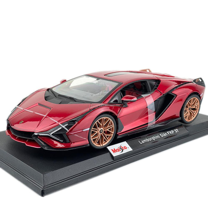 Maisto 1:18 Lamborghini Sian FKP37 Diecast Car Model Special Edition Blue & Red