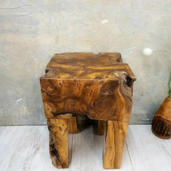 [MANGO TREES] "Adam" Stool/Plant Stand/Side Table 30cm Solid Teak Wood