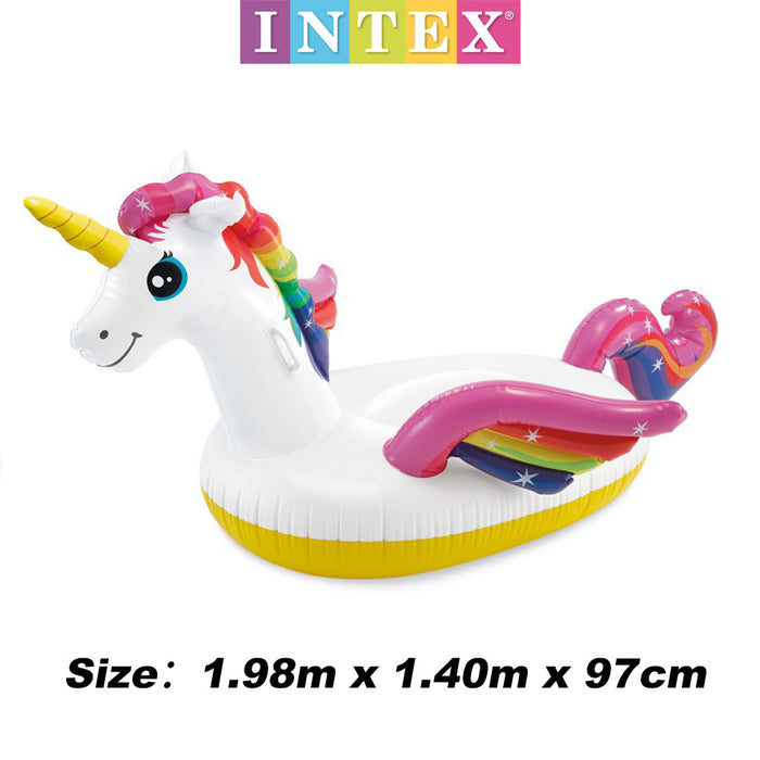 INTEX Giant Unicorn  / Pink Flamingo / Dragon Swimming Pool Ride On Float Raft Beach