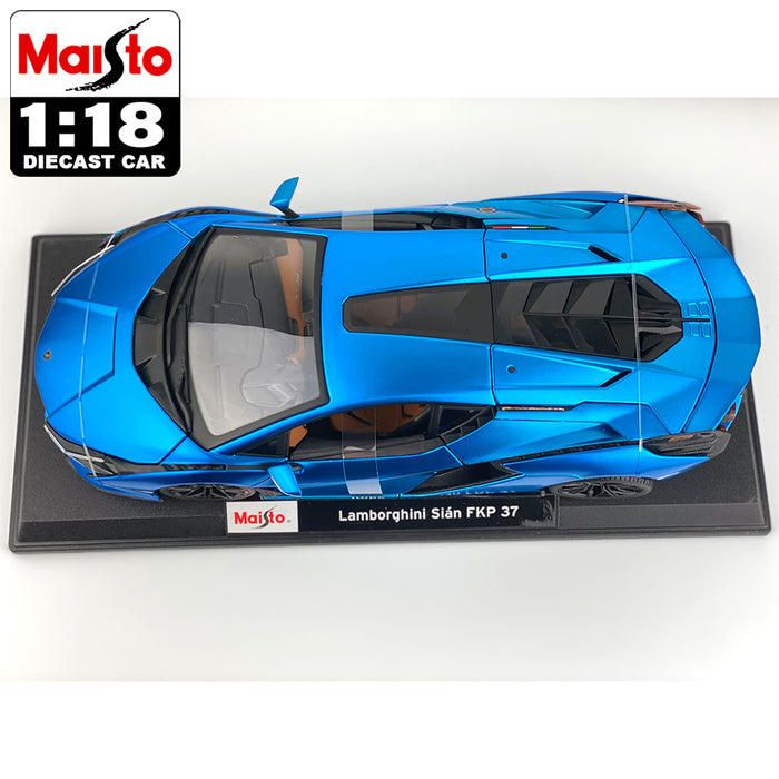 Maisto 1:18 Lamborghini Sian FKP37 Diecast Car Model Special Edition Blue & Red