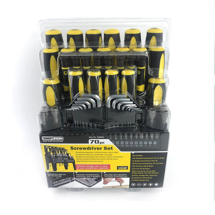 With Plastic Storage Rack Shop Iron Screw Driver Set 70 Pieces PH, SL And Star