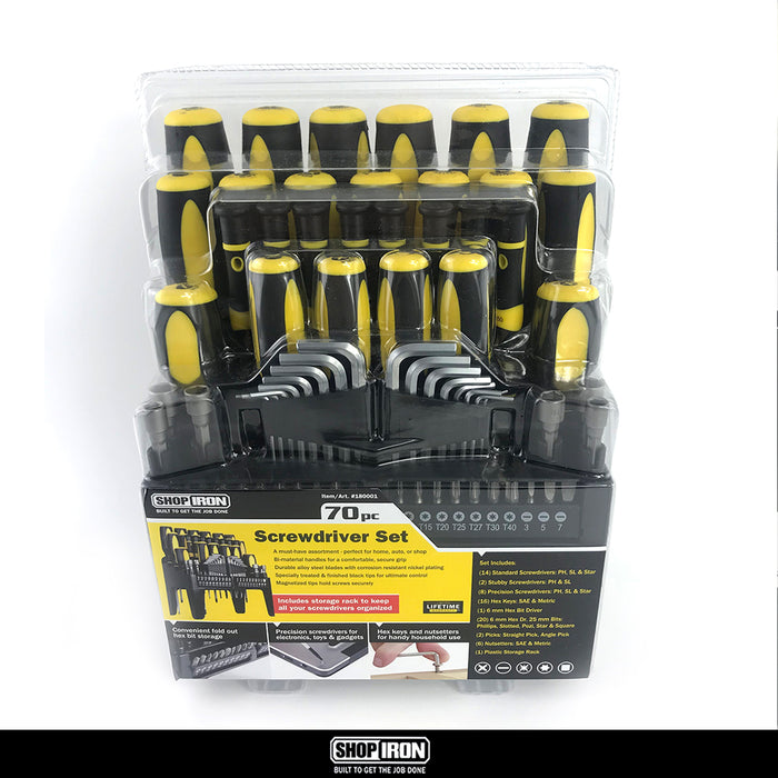 With Plastic Storage Rack Shop Iron Screw Driver Set 70 Pieces PH, SL And Star