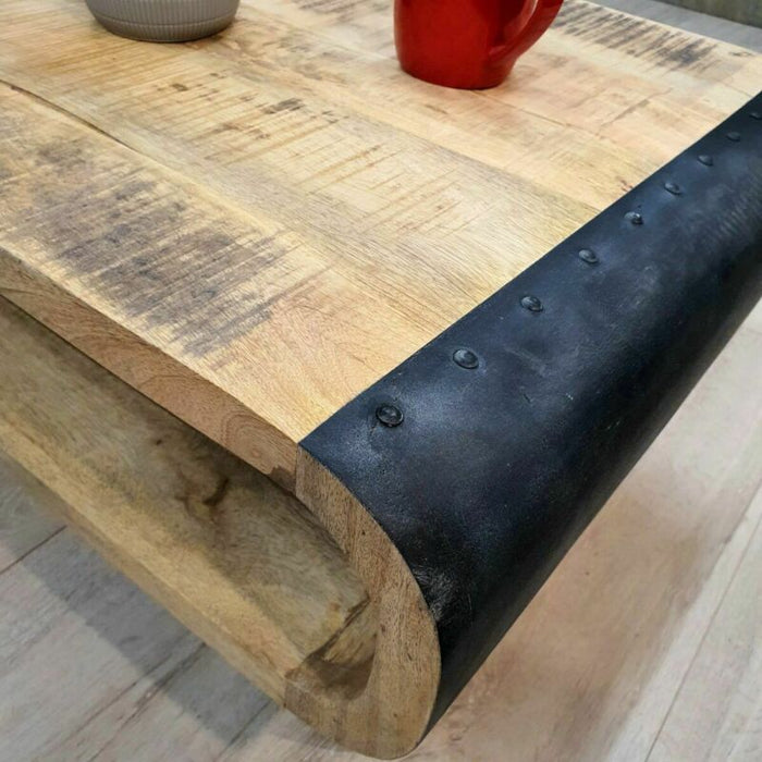 [MANGO TREES] "Oxley" Coffee Table 90cm Rough Finish Mango Wood