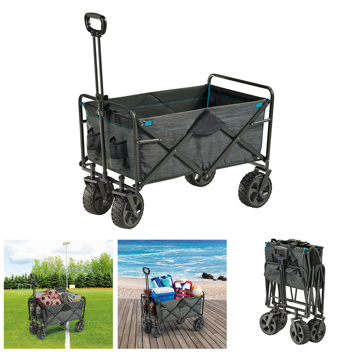 Folding Wagon Cart Trolley 136KG Weight Capacity With Extra Large Wheels AU STOCK