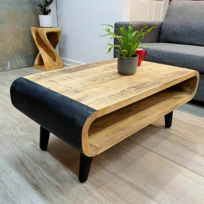 [MANGO TREES] "Oxley" Coffee Table 90cm Rough Finish Mango Wood