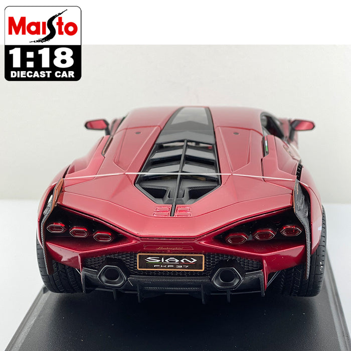 Maisto 1:18 Lamborghini Sian FKP37 Diecast Car Model Special Edition Blue & Red