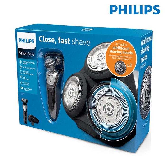 Philips Wet & Dry Cordless Shaver S5290 Series 5000 3 Blade/Shaving Heads