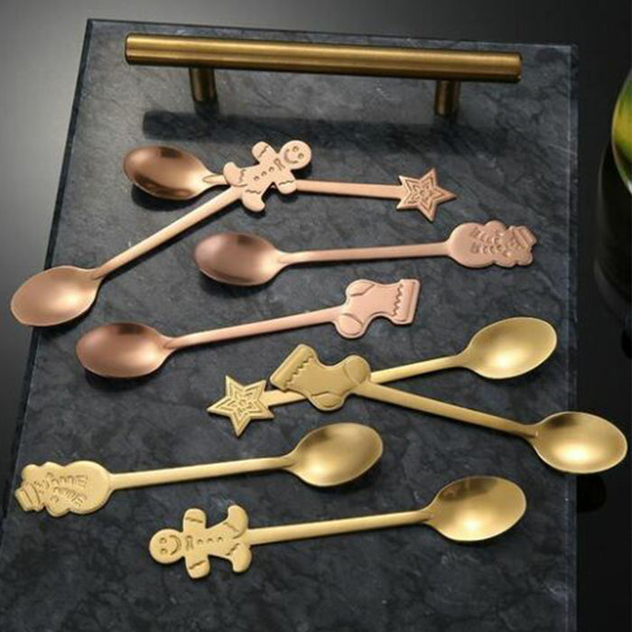 Stainless Steel Cutlery Tea Spoon Set For Icecream Dessert Christmas Gift Pack 4PCS SET