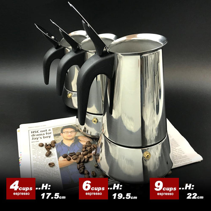 9Cups Stainless Steel Stove Top Espresso Italian Moka Coffee Maker Percolator Pot