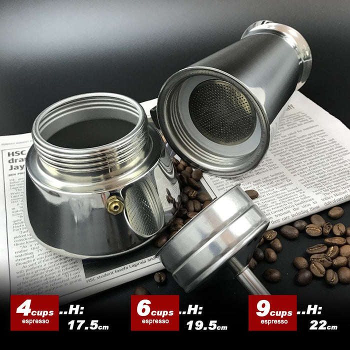 9Cups Stainless Steel Stove Top Espresso Italian Moka Coffee Maker Percolator Pot