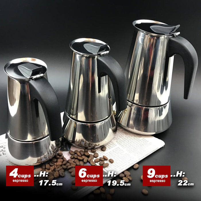 9Cups Stainless Steel Stove Top Espresso Italian Moka Coffee Maker Percolator Pot